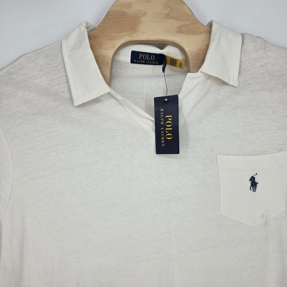Polo Ralph Lauren Linen Shirt Mens XL Cotton White Standard Fit Preppy New